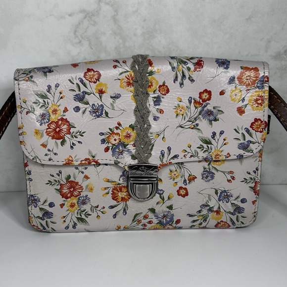Patricia Nash Handbags - Patricia‎ Nash Floral Leather Crossbody Bag Suede Multiple Compartments